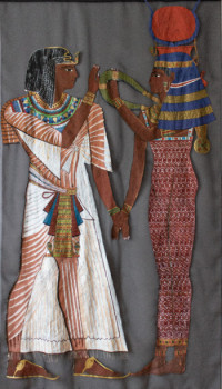 Œuvre contemporaine nommée « Une déesse et un pharaon », Réalisée par ELENARTKOSS