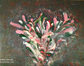 Œuvre contemporaine nommée « Le bouquet champêtre », Réalisée par LINDA L'âME