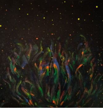 Œuvre contemporaine nommée « Les algues des fonds marins », Réalisée par LINDA L'âME