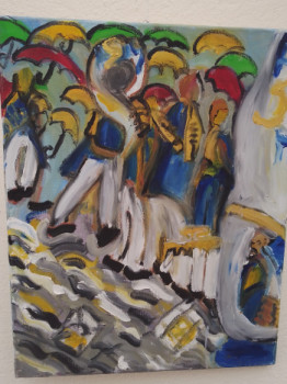 Œuvre contemporaine nommée « Parapluies Aurillac », Réalisée par LAURENCE SAUVIGNON