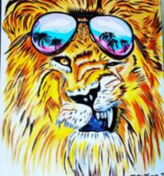 Œuvre contemporaine nommée « Mon Lion Rock'n Roll », Réalisée par PATRICIA GAUTIER