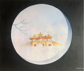 Œuvre contemporaine nommée « Porte de lune, pont pavillons, Yangzhou », Réalisée par MARTHE BRILMAN
