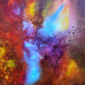 Œuvre contemporaine nommée « nuages de la galaxie », Réalisée par PEINTLAVIE