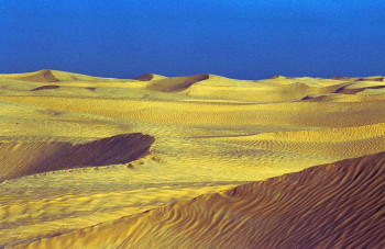 Œuvre contemporaine nommée « Dune dorées du Sahara. », Réalisée par DOMINIQUE LEROY