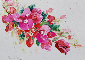 Œuvre contemporaine nommée « Bougainvilliers 1 », Réalisée par NELLY SIMON