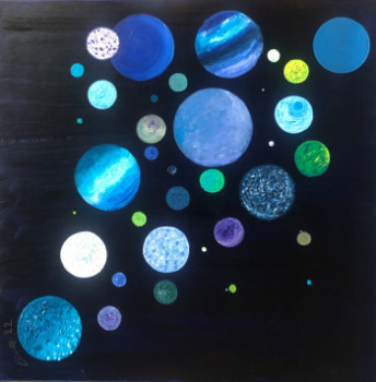 Œuvre contemporaine nommée « Blue », Réalisée par CRANN PIORR’ART