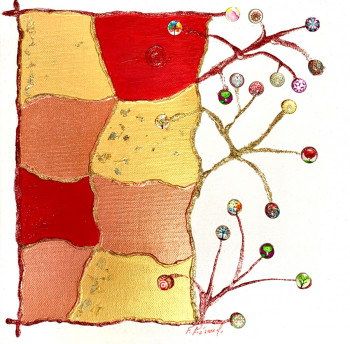 Œuvre contemporaine nommée « Peinture abstraite acrylique décorative Brisquonya », Réalisée par FLORENCE FéRAUD-AIGLIN