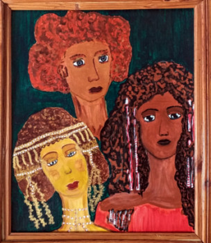 Œuvre contemporaine nommée « 3 femmes », Réalisée par KARINE YENO EDOWIZA