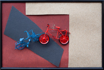 Œuvre contemporaine nommée « Les vélos amoureux », Réalisée par TENDRE EST L’ART BRUT