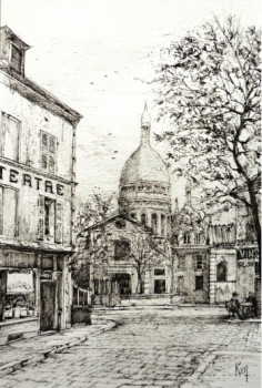 Œuvre contemporaine nommée « Montmartre 1900 », Réalisée par KOEN DE WEERDT