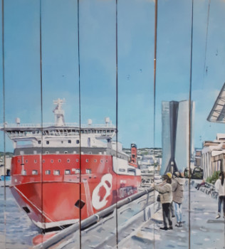 Œuvre contemporaine nommée « Départ pour Bastia », Réalisée par FRANCIS STANZIONE