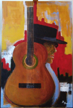 Œuvre contemporaine nommée « Guitara de Oro », Réalisée par RéGIS AMIEL