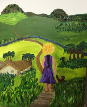 Œuvre contemporaine nommée « Raphaëlle au pays des merveilles », Réalisée par CHIMAIRA