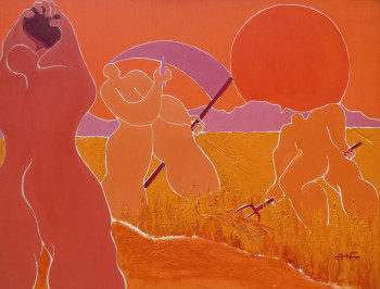 Œuvre contemporaine nommée « Les moissonneurs », Réalisée par PHILIPPE JAMIN