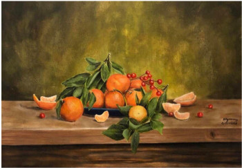 Œuvre contemporaine nommée « Mandarines », Réalisée par AHMED AGOURAM