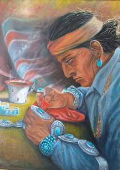 Œuvre contemporaine nommée « " Turquoises amérindiennes.. " », Réalisée par MARC DANCRE