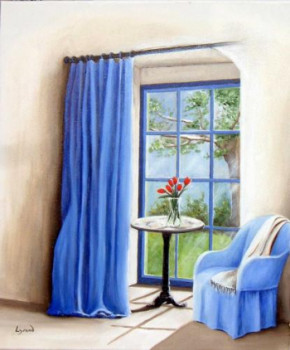 Œuvre contemporaine nommée « la chambre bleue », Réalisée par LYSAND