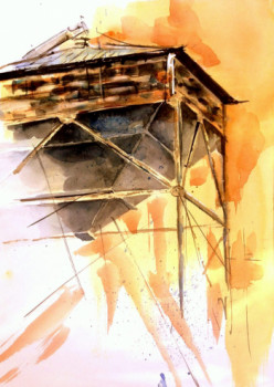 Œuvre contemporaine nommée « Ciels de rouille 24 », Réalisée par B. GRANGE