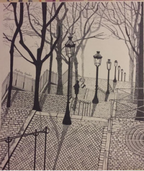 Œuvre contemporaine nommée « Marches de Montmartre », Réalisée par AUDREY ZHIR