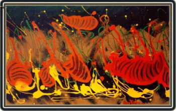 Œuvre contemporaine nommée « Informel 4 : métaphysique - 1974 », Réalisée par JEAN PIERRE BERTAINA