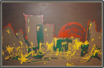 Œuvre contemporaine nommée « La ville - 1975 », Réalisée par JEAN PIERRE  BERTAINA