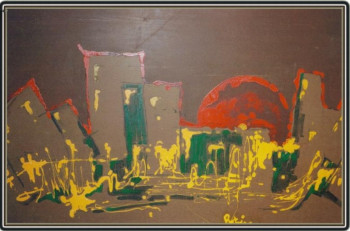 Œuvre contemporaine nommée « La ville - 1975 », Réalisée par JEAN PIERRE BERTAINA