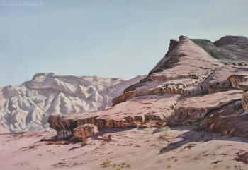 Œuvre contemporaine nommée « Les mines de Salomon ( désert en ISRAËL) », Réalisée par NELLY SIMON