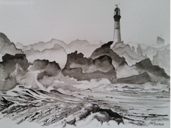 Œuvre contemporaine nommée « Tempête 5 », Réalisée par NELLY SIMON