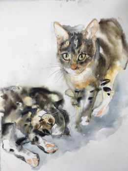 Œuvre contemporaine nommée « Des chatons », Réalisée par ELENARTKOSS