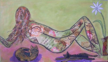 Œuvre contemporaine nommée « A fleur de peau ou (Ecrire l' amour sur la peau ) », Réalisée par DEVAREWAERRE RéGINE