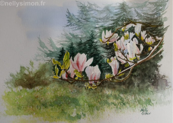 Œuvre contemporaine nommée « Magnolia 1 », Réalisée par NELLY SIMON