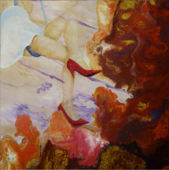 Œuvre contemporaine nommée « Balancement atmosphérique rouge », Réalisée par ALESSANDRO