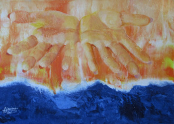 Œuvre contemporaine nommée « Les mains de la paix », Réalisée par ALESSANDRO