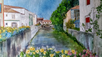 Œuvre contemporaine nommée « le petit pont du canal », Réalisée par ANNE BOITEL