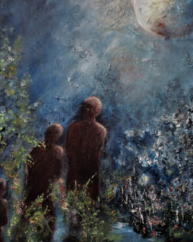 Œuvre contemporaine nommée « Balade au clair de lune », Réalisée par ANNE BOITEL