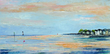Œuvre contemporaine nommée « Le phare de la perdrix à l'Ile Tudy », Réalisée par MICHEL HAMELIN