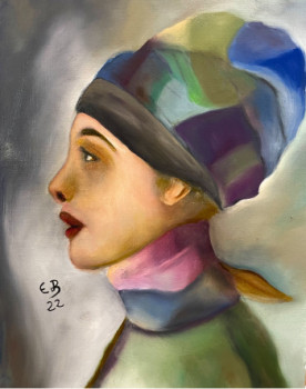 Œuvre contemporaine nommée « Portrait with a bonnet. », Réalisée par FONTECLOSE ART