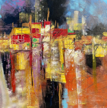 Œuvre contemporaine nommée « VILLAGE FLOTTANT », Réalisée par DANY LACHAUD