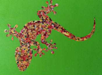 Œuvre contemporaine nommée « Gecko flamboyant », Réalisée par JOHANVAL