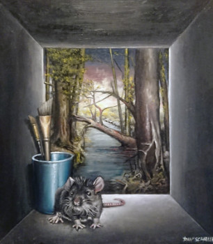 Œuvre contemporaine nommée « Rattus norvegicus (prix artcertificate / Figurative Art 2022 , catégorie animaux) », Réalisée par DAN' SCHAUB