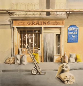 Œuvre contemporaine nommée « boutique de grains », Réalisée par GILLEROY