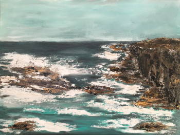 Œuvre contemporaine nommée « La falaise et la mer », Réalisée par LACHOUK