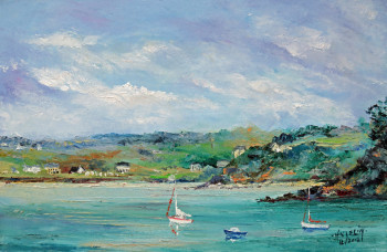 Œuvre contemporaine nommée « Douarnenez le rys vu du Rosmeur », Réalisée par MICHEL HAMELIN