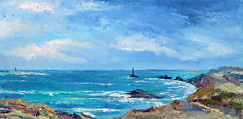 Œuvre contemporaine nommée « La pointe du Raz 3 », Réalisée par MICHEL HAMELIN