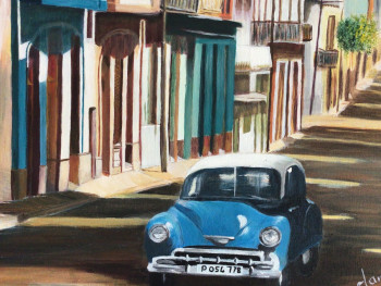 Œuvre contemporaine nommée « Rue de La Havane à Cuba », Réalisée par DAN
