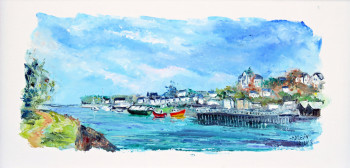 Œuvre contemporaine nommée « Le port Rhu à Douarnenez », Réalisée par MICHEL HAMELIN