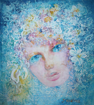 Œuvre contemporaine nommée « Les yeux bleus », Réalisée par LIUBOV JURAVLIOVA