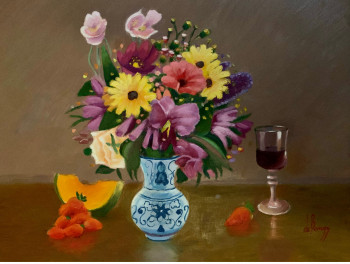 Œuvre contemporaine nommée « Bouquet de fleurs », Réalisée par DE BENGY PATRICK