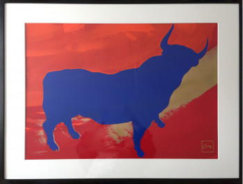 Œuvre contemporaine nommée « BLEU TOROS 01 », Réalisée par GUY FOURé