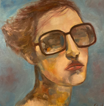 Œuvre contemporaine nommée « Femme aux lunettes », Réalisée par CéCILE ROY